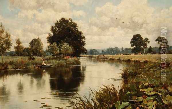 Late Summer on the River Mole, near Dorking, 1911 Oil Painting - Edward Wilkins Waite