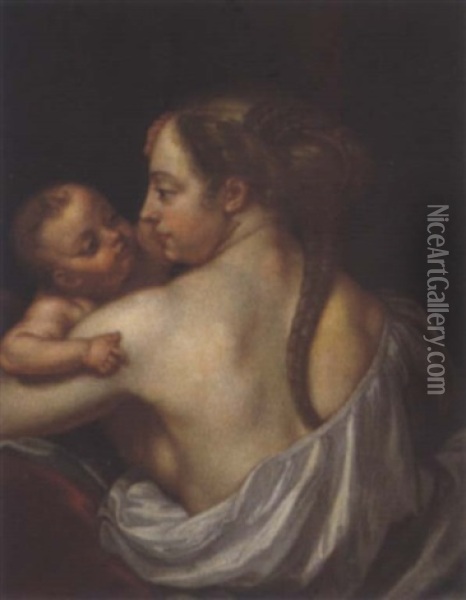 Venus Und Amor Oil Painting - Franciscus de Neve