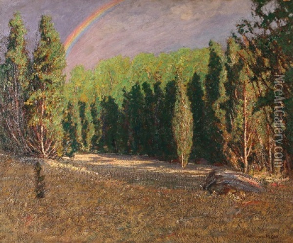 Landscape With Rainbow Oil Painting - Samuel Harkness Mccrea