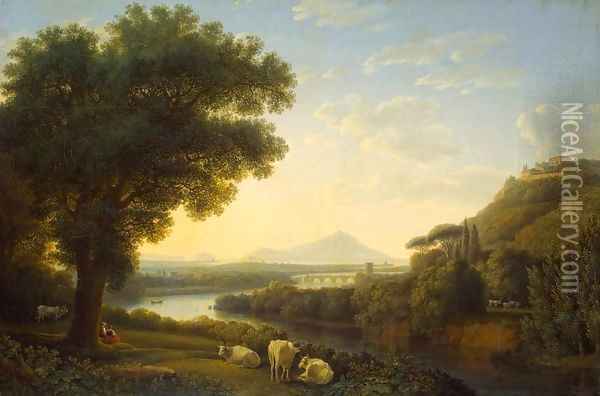 Italian Landscape Oil Painting - Jacob Philipp Hackert