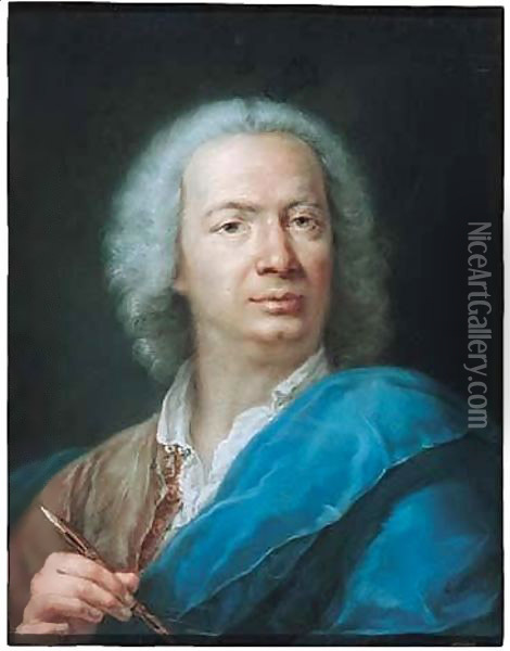 Self-Portrait of a male artist Oil Painting - Rosalba Carriera