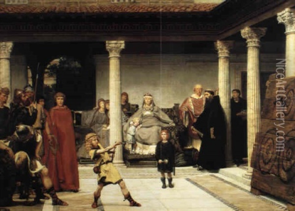 The Education Of The Children Of Clovis (school Of Vengeance...) Oil Painting - Sir Lawrence Alma-Tadema