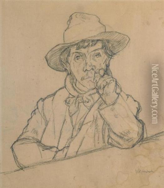 Bauer, Studie Zu Giovanin De Voja, Um 1907 Oil Painting - Giovanni Giacometti