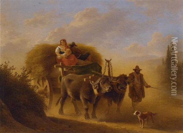 In The Roman Campagna Oil Painting - Abraham (Alexandre) Teerlink