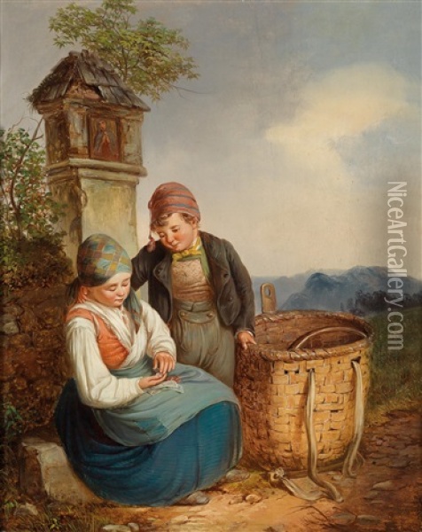 Tageslohn Oil Painting - Franz Joseph Gruber