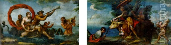 Friso Decorativo Con Escena Mitologica Oil Painting - Guillermo Mesquida