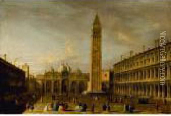 Venice, The Piazza San Marco Oil Painting - Apollonio Domenichini