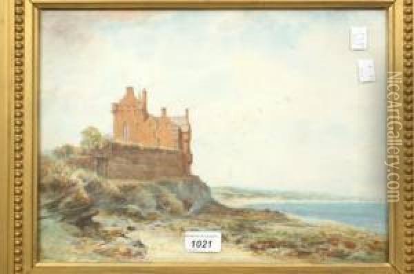Ackergill Tower, Sinclair Bay Oil Painting - William Woolard