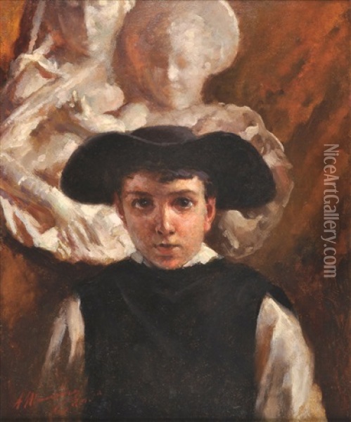 Retrato De Joven Monastico Oil Painting - Antonio Mancini