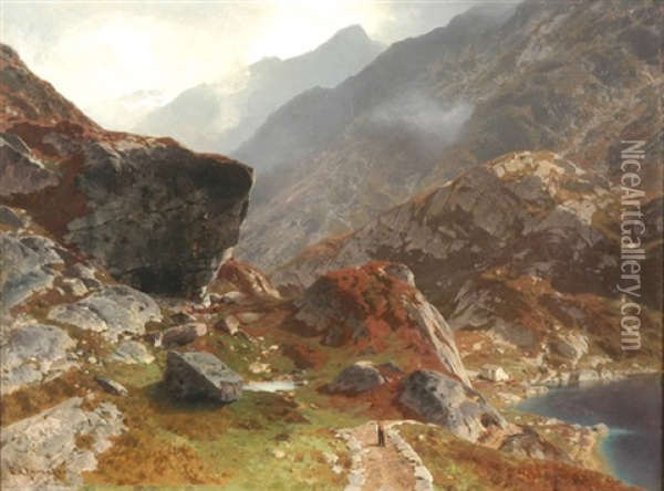 Grimsel - Blick Auf Das Hospiz Und Den See Oil Painting - Otto von Kameke