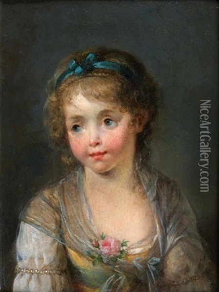 Portrait De Mademoiselle De Senac Oil Painting - Etienne Theaulon