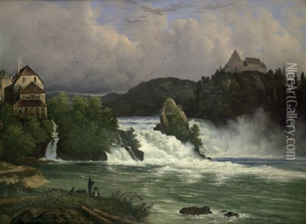 Der Rheinfall Bei Schaffhausen Oil Painting - Anton Castell