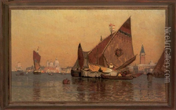 The Lagoon, Venice Oil Painting - John Joseph Enneking