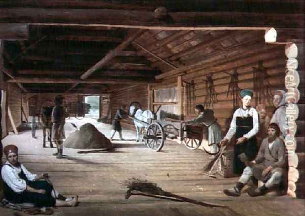The Threshing Floor, 1821 Oil Painting - Aleksei Gavrilovich Venetsianov