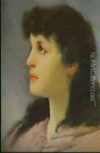 Madchenportrat Oil Painting - Gabriel von Max
