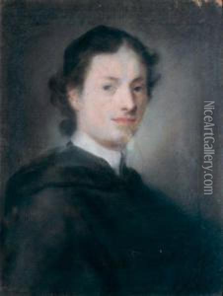 Portrait D'un Jeune Ecclesiastique Pastel 54 X 41 Cm (usures) R.m. Oil Painting - Rosalba Carriera