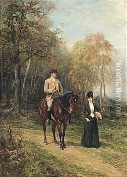 Colonel And Mrs Wyndham Murray Oil Painting - Heywood Hardy