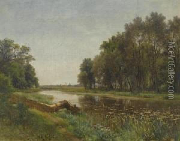 The March-au Near Lundenburg Oil Painting - Eduard Peithner Von Lichtenfels