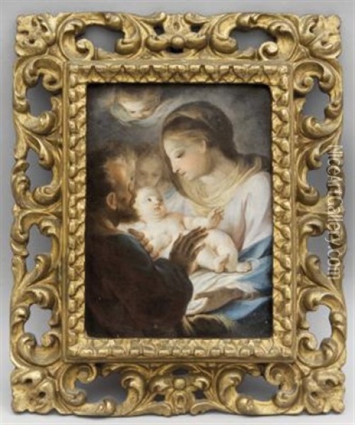 Sacra Famiglia Con Angioletti Oil Painting - Felice Boselli
