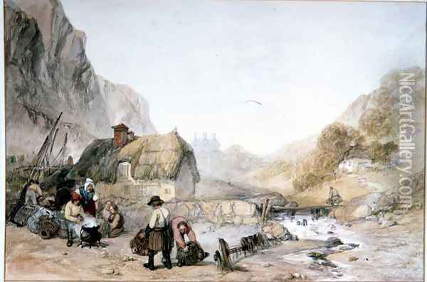 The Lobster Boilers Oil Painting - William Clarkson Stanfield