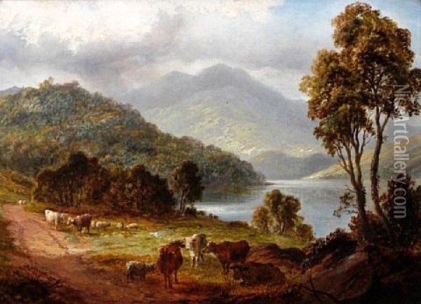 Loch Vanndener Oil Painting - Thomas Whittle the Younger