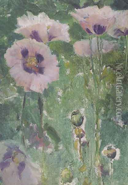 Lavender poppies Oil Painting - Walter Gay