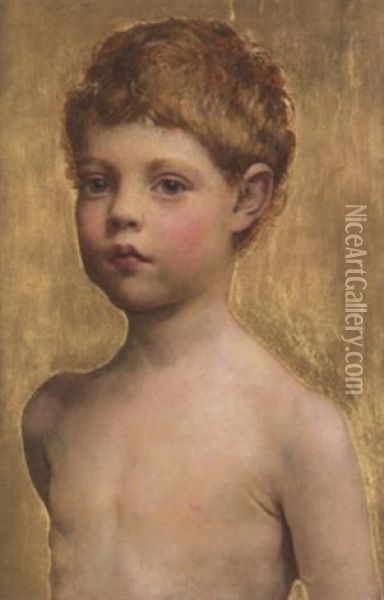 Portrait Of A Boy Oil Painting - Anna Louisa Robinson Swynnerton