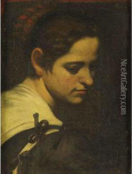 Portrait Of A Woman Oil Painting - Andrea Vaccaro