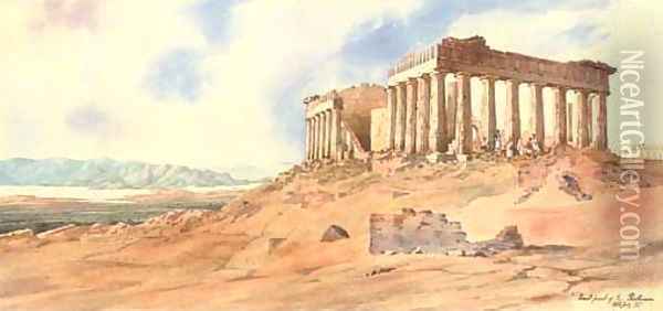 East front of the Parthenon, Athens, Greece Oil Painting - Admiral Sir Henry Byam Martin