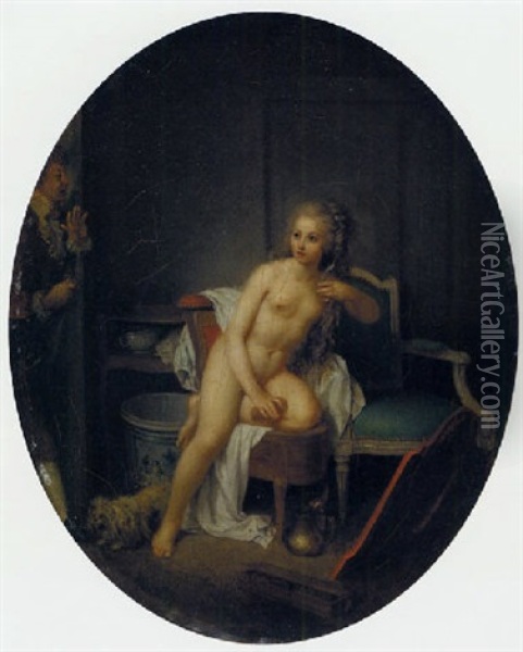 A Lady At Her Toilet Oil Painting - Jean-Frederic Schall