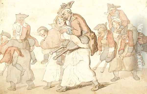 Chelsea pensioners Oil Painting - Thomas Rowlandson