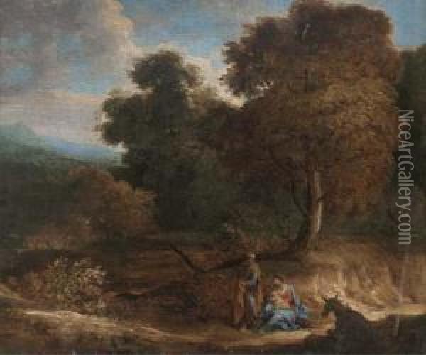 The Rest On The Flight Into Egypt Oil Painting - Cornelis Huysmans