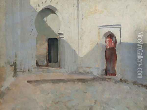 Courtyard Tetuan Morocco Oil Painting - John Singer Sargent
