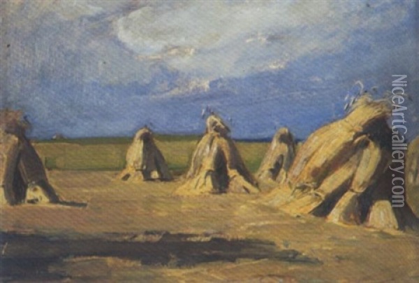 Kornhocken In Der Sonne Oil Painting - Gertrud Staats