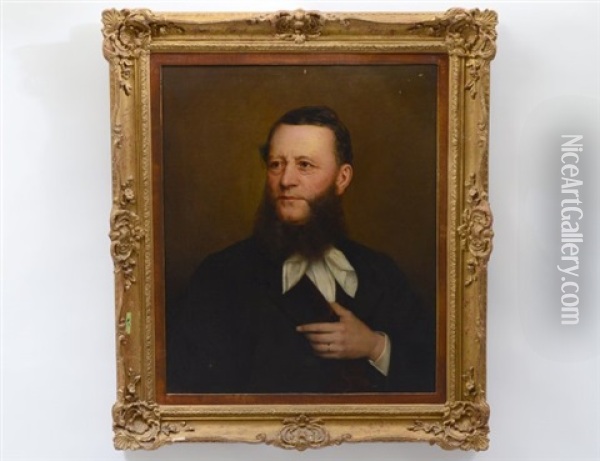 Portrait Of A Bearded Man Oil Painting - Ferdinand Schauss