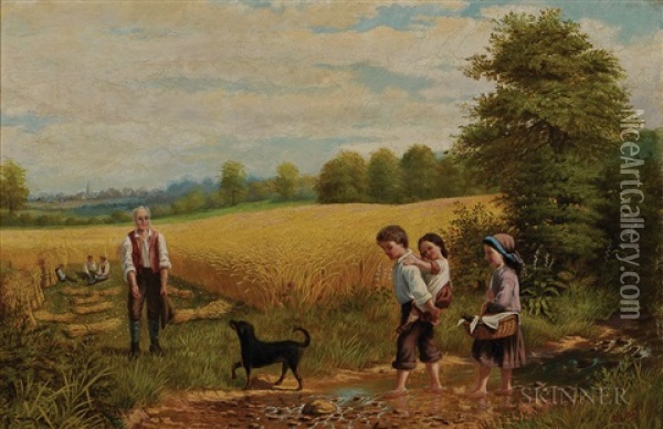 Grandfather's Dinner Oil Painting - Samuel S. Carr