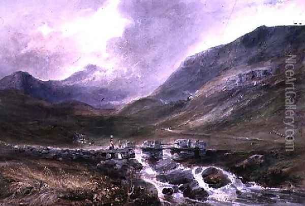 Welsh Mountainous Scene Oil Painting - George Bryant Campion