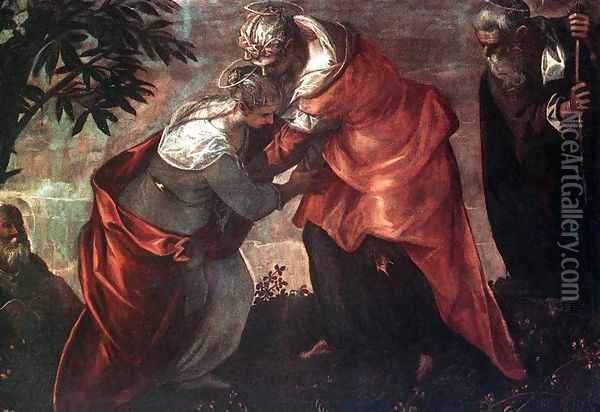 The Visitation c. 1588 Oil Painting - Jacopo Tintoretto (Robusti)