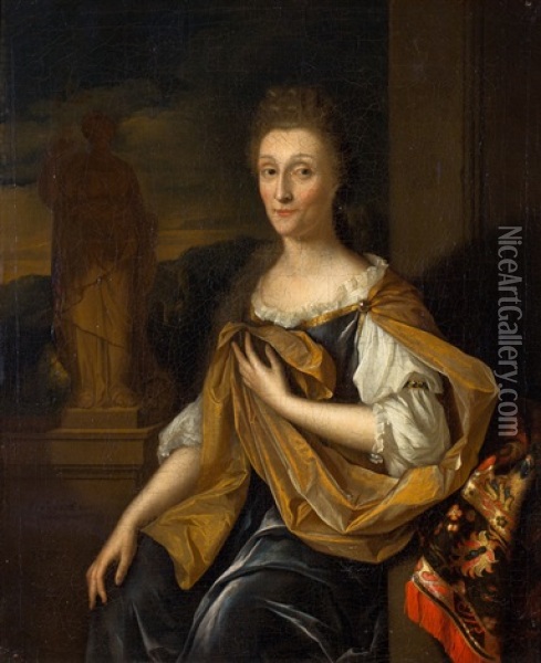 Portretten Van Adriaan De Lange (1633-1693) En Margaretha Bonser (1629-1711) Oil Painting - Pieter van der Werff