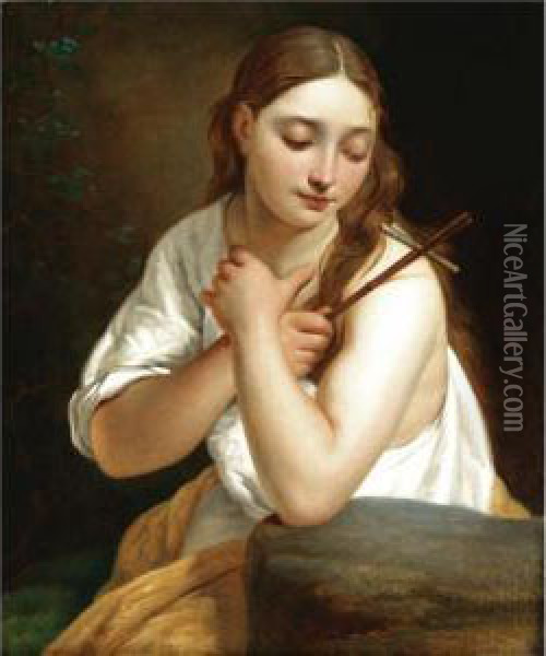 The Penitent Magdalene Oil Painting - Francesco Paolo Hayez