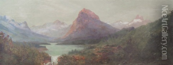 Swiftcurrent Falls Oil Painting - John Fery
