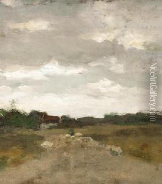 Sheep In The Meadow By Waalsdorp Oil Painting - Jan Hendrik Weissenbruch