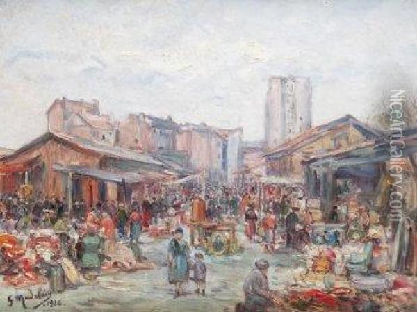 Mercado Oil Painting - Gustave Madelain