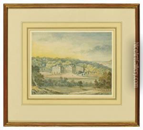Aske Hall, Yorkshire Oil Painting - John Swete