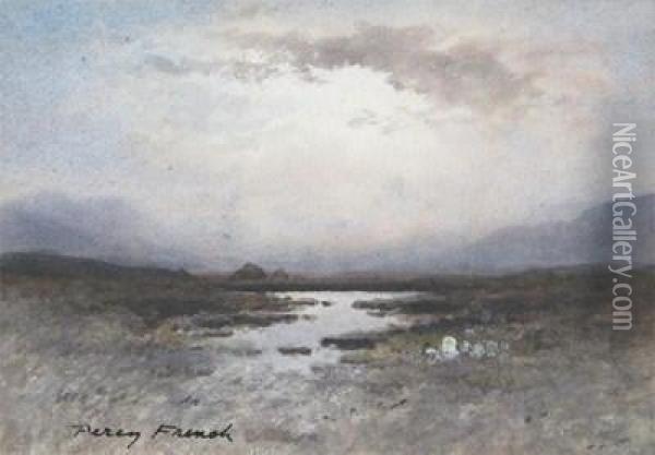 Moorland View Atdusk Oil Painting - William Percy French