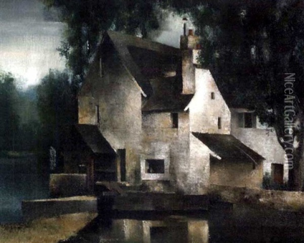 Le Moulin De Jarcy En Ete Oil Painting - Pierre Hode