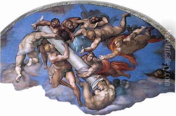 Last Judgment (detail-17) 1537-41 Oil Painting - Michelangelo Buonarroti