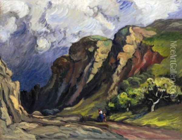 The Mountain Pass Oil Painting - Thomas Corsan Morton