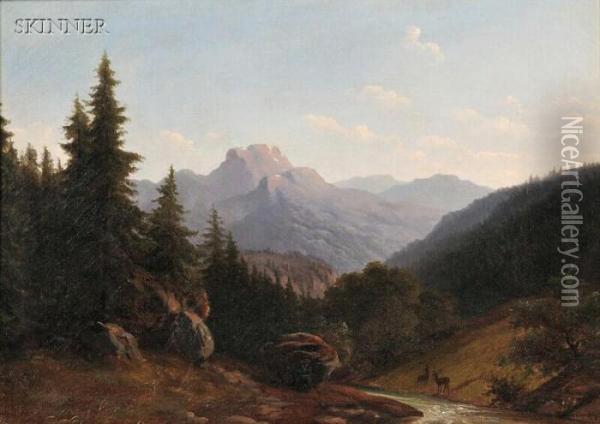 Mountain Landscape Oil Painting - Walther Wunnenberg