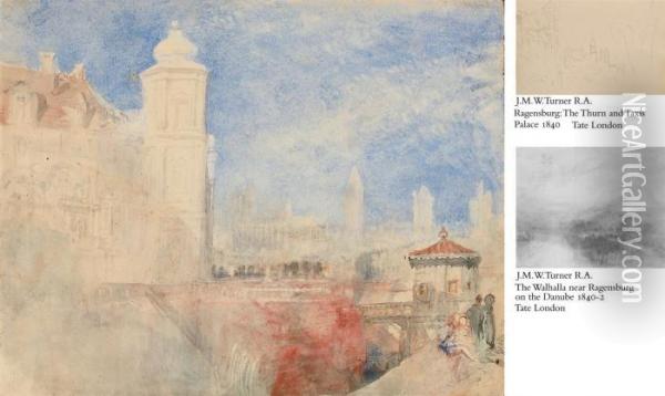 The Thurn And Taxis Palace With The Obermunster In The Distance,regensburg, Germany Oil Painting - Joseph Mallord William Turner
